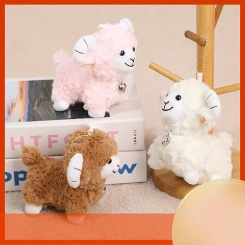 Süßes Schaf Plüschtier Stofftier Anhänger Mit Künstlicher Perlenkette Weiche Cartoon Puppe Schlüsselanhänger Taschenschmuck