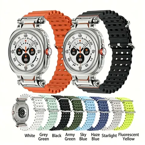 Silicone Ocean Mecha Watch Strap For Samsung Galaxy Watch Ultra2 Replacement Wristband Breathable Sports Band Accessories