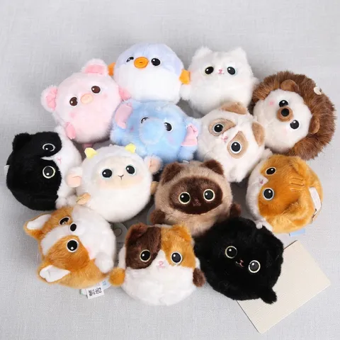 Lindo Gato Juguete de Peluche Colgante de Bola de Descompresión Suave Muñeca de Animal de Peluche Adorno Colgante de Bolso Regalo para Niños