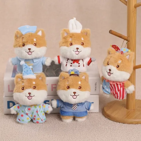 Cute Shiba Inu Plush Toy Keychain Cartoon Stuffed Animal Doll Pendant Wedding Party Children Day Gift Toy