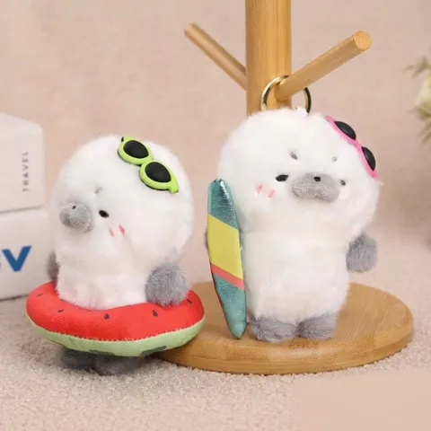 Simpatico Animale Marino Cosplay Foca Peluche Portachiavi Cartoon Foca Bambola Borsa Appendere Ornamento Anello Pendente