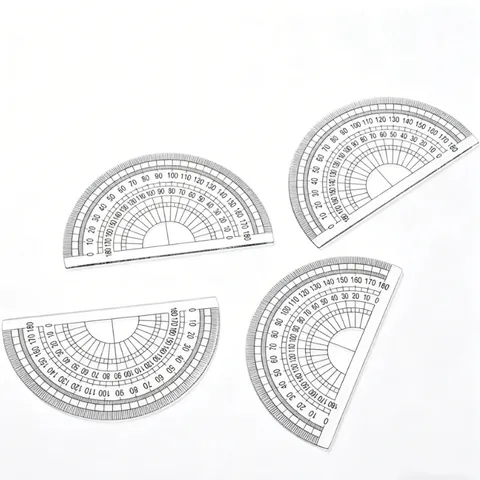 Goniometro a Semicerchio in Plastica Trasparente 180 Gradi Strumento di Disegno Geometria Matematica per Studenti Scuola Ufficio