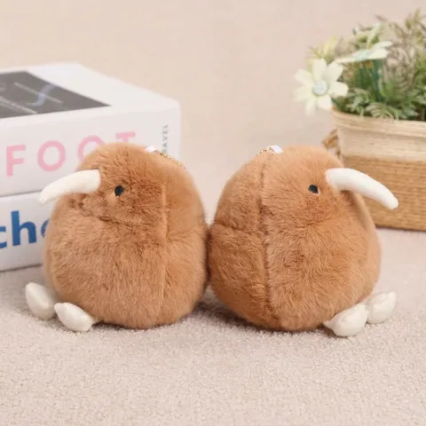 Creative Kiwi Bird Plush Pendant Cute Stuffed Animal Toy Fluffy Bag Charm Keyring Lightweight Soft Doll Gift