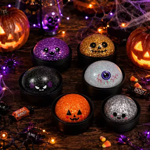 Halloween Mystery Dumpling Squishy Juguete Creativo para Aliviar el Estrés Brillo Dibujos Animados Simulación Squeeze Juguete para Fiesta Niños Adultos