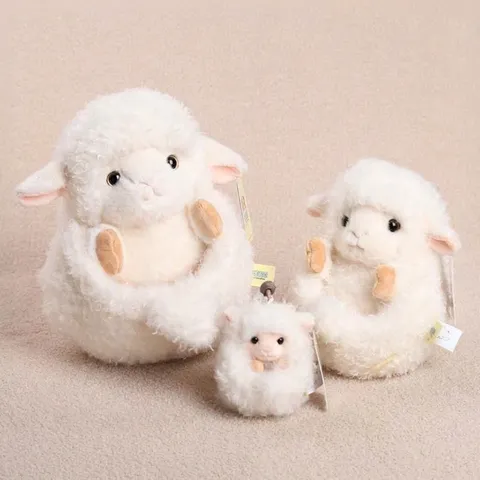 Lindo Juguete de Peluche de Oveja Animal Peluche Esponjoso Muñeca de Bola Juguete Compañero Suave Regalo de Cumpleaños Para Niños