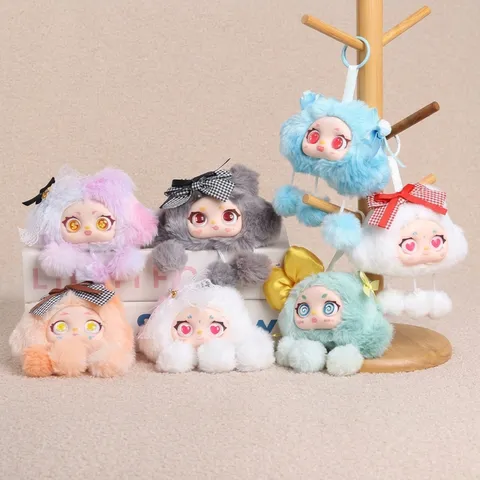 Peluche a Forma di Nuvola di Cartone Animato Scatola Sorpresa Simpatica Bambola Borsa Pendente Portachiavi Morbido Animale di Peluche Regalo