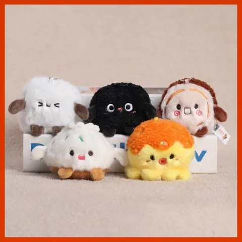 Cute Cartoon Plush Snack Series Stuffed Doll Keychain Pendant Soft Food Animal Bag Ornament Couple Gift Toy