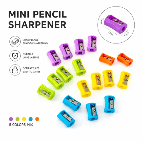 Mini Handmatige Puntenslijper Enkel Gat Taille Vorm Draagbare Student Briefpapier Snoepkleuren Plastic Slijphulp School Kantoor