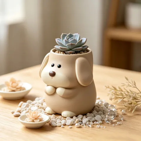 3D Cute Puppy Dog Silicone Mold For DIY Flower Pot Pen Holder Aromatherapy Candle Making Handmade Resin Plaster Craft Tool