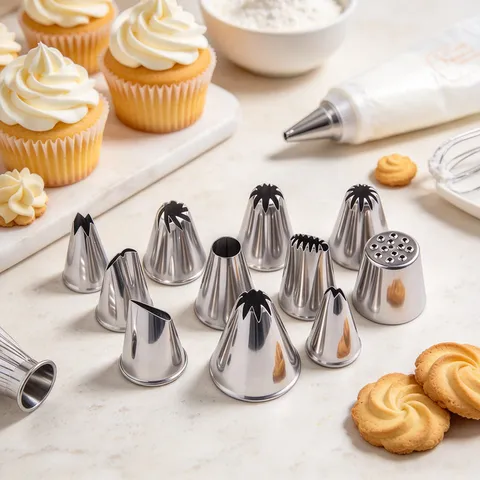 Stainless Steel Piping Tips Cake Decorating Nozzles Baking Pastry Tools For Cookies And Cupcakes Kitchen Accessories
