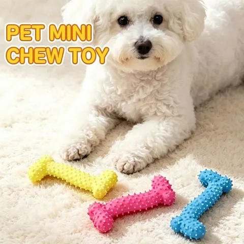 Durable TPR Spiked Bone Dog Chew Toy Interactive Molar Teeth Cleaning Toy Colorful Rubber Pet Toy For Puppy Dogs