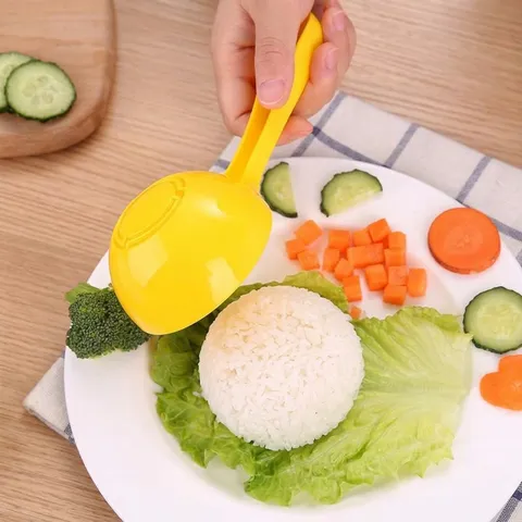 Stampo in Plastica per Polpette di Riso Cucchiaio per Riso al Curry Strumento Creativo Accessorio da Cucina Giallo