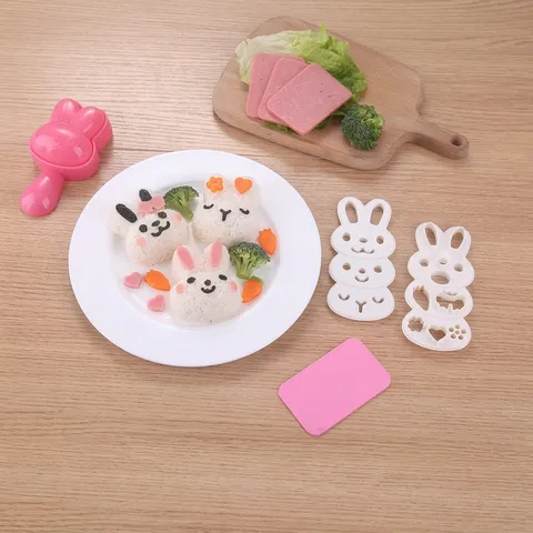 Simpatico Stampo per Polpette di Riso con Animale dei Cartoni Animati Strumento per la Preparazione di Sushi DIY Accessori Bento in Plastica Gadget da Cucina per Cottura