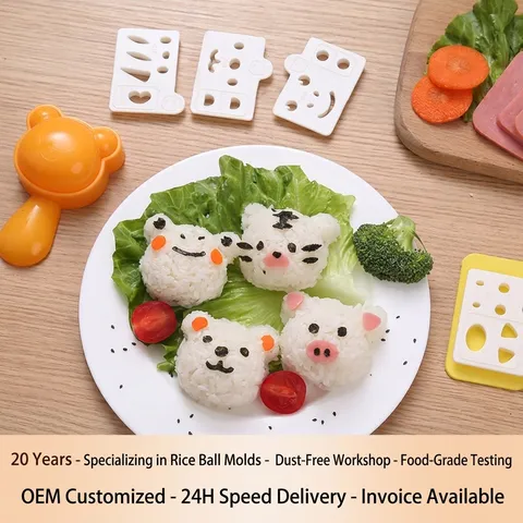 Stampo per Polpette di Riso Animale dei Cartoni Animati in Plastica DIY Sushi Maker Bento Strumento Accessori da Cucina per Pranzo