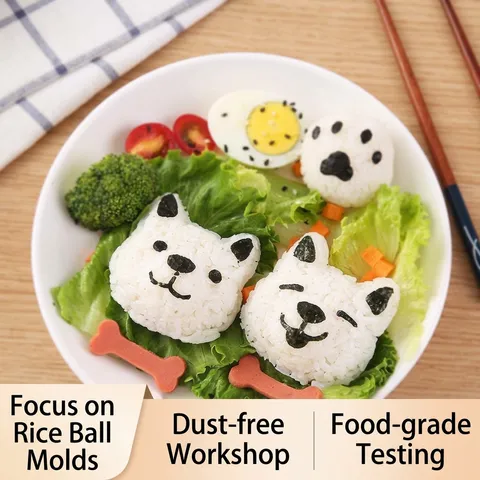 DIY Carino Cucciolo Stampo per Polpette di Riso Cartone Animato Animale Sushi Maker Plastica per Uso Alimentare Strumento da Cucina Accessorio Bento