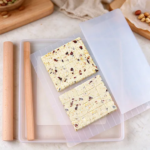 Forma Nougat kai Snowflake Crisp Ergaleio Psimimatos Plastiko Tray Silikonis Rolling Pin Kitchen Accessories