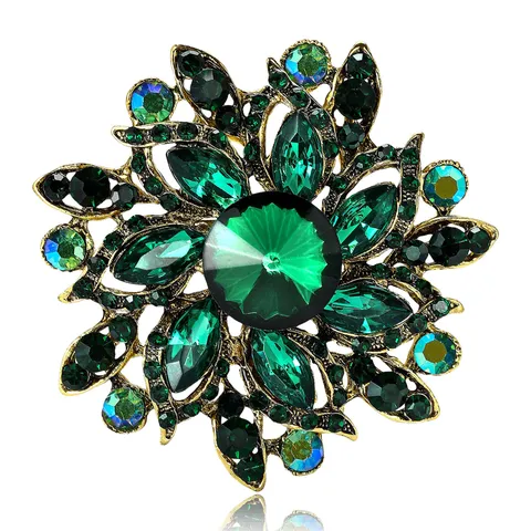 Vintage Legierung Strass Blume Brosche Für Damen Hochwertige Kristall Korsett Pin Dekorative Schmuck Für Mantel Anzug Zubehör