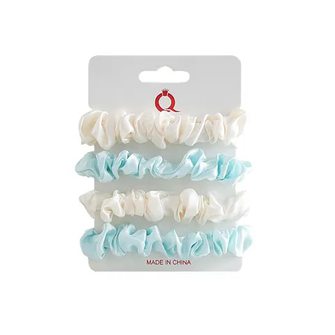 Elegant Satin Scrunchie Set Solid Color Pleated Elastic Hair Ties For Women Ponytail Handmade Hair Accessories