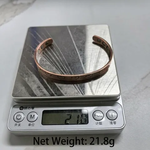 Vintage Copper Magnetic Therapy Open Cuff Bracelet Heart Embossed Pattern Adjustable Bangle Health Jewelry Gift For Women Men