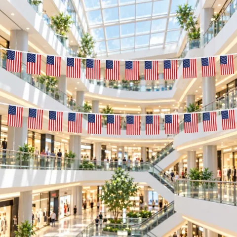 US Flagge Wimpelkette Patriotische Sterne Und Streifen Girlande Unabhängigkeitstag Dekoration Polyester Party Bar Outdoor Banner