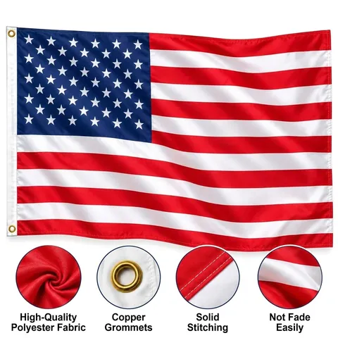 US Amerikanische Flagge Polyester Wasserdicht Sonnenbeständig Verblassungsbeständig Mit Messingösen Für Den Außenbereich Dekoration