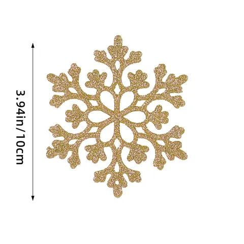 3 Pieces Christmas Tree Hanging Ornaments White Glitter Acrylic Snowflake Decorations For Holiday Home Party Winter Decor