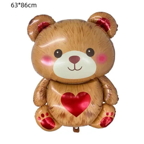 Valentine Day Aluminum Foil Balloons Romantic Heart Teddy Bear Cherry Lips Rainbow Cactus Rabbit For Wedding Proposal Decoration