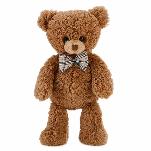 Mignon Jouet en Peluche Ours Teddy Poupée Oreiller Doux Avec Nœud Écossais Pour Cadeau d'Anniversaire d'Enfant