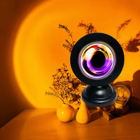 Μίνι Προβολέας Λάμπα Ηλιοβασίλεμα RGB Δεκαέξι Χρώματα Τηλεχειριστήριο USB Φως Νύχτας Ατμόσφαιρας Για Υπνοδωμάτιο