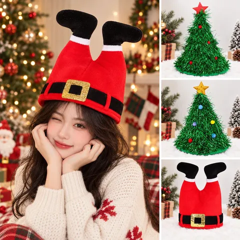 Cerchietto Natalizio per Donna Ragazza Fascia per Capelli con Corna di Renna Paillette Luccicanti Cappello Albero di Natale Accessori per Capelli Festa di Capodanno