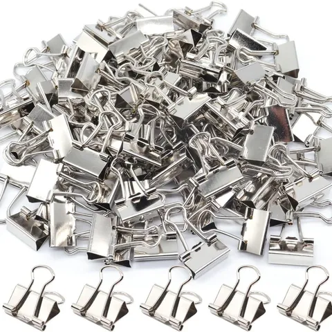 Black Metal Binder Clips Assorted Sizes Long Tail Paper Clips Heavy Duty Office Stationery Document Clamps School Supplies