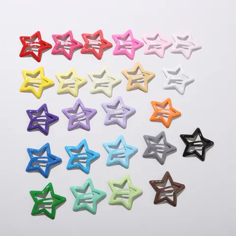 Star Snap Hair Clips Metal Geometric Hollow Star Hairpins Cool Girl Y2K Star BB Clips Hair Accessories For Women Girls
