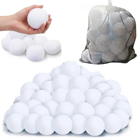 Indoor Snowballs Soft Synthetic Fiber Washable Safe Artificial Snow Ball For Christmas Tree Decor And Party Game Play