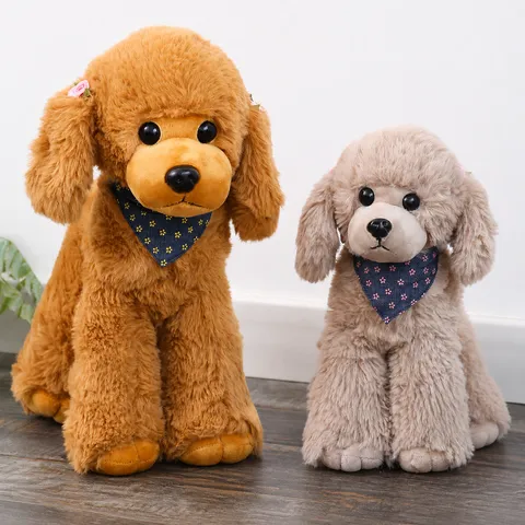 Peluche di Cane Barboncino Imbottito Grazioso Cucciolo Animale Simulato Bambola Morbido Cuscino Regalo di Compleanno Per Bambini