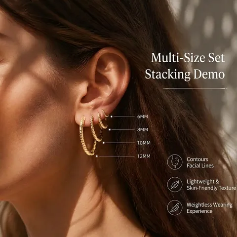 925 Sterling Silver Twisted Hoop Earrings For Women Minimalist Textured Round Huggie Earrings Gold Silver Plated Jewelry Gift