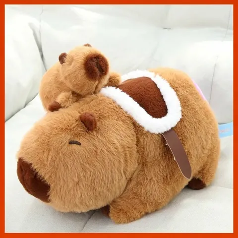 Peluche Capybara Mignonne Animal en Peluche avec Sac à Dos Tortue Bulle de Morve Chapeau de Docteur de Graduation Coussin Doux Cadeau