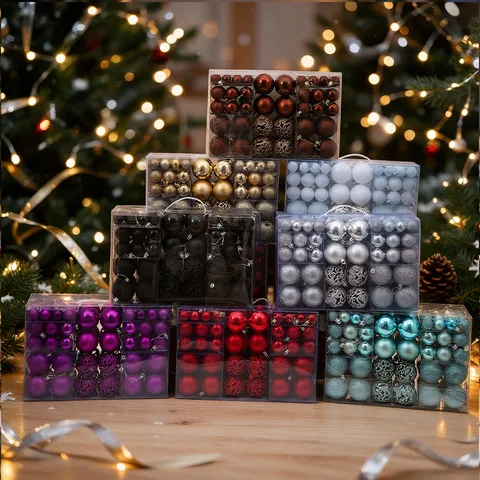 Weihnachtsbaumkugeln Kunststoff Bruchfest Glänzend Matt Glitzernd Durchbrochen Weihnachtsbaum Deko Feiertagsparty