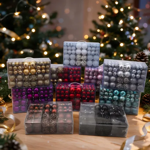 Weihnachtsbaumkugeln Kunststoff Bruchfest Glänzend Matt Glitzernd Durchbrochen Weihnachtsbaum Deko Feiertagsparty