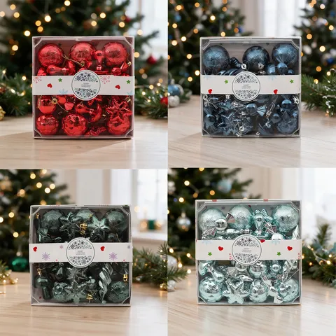 Weihnachtsornamente Kunststoff Hängekugeln Süßigkeiten Stern Pilz Eiszapfen Formen Feiertagsbaum Dekor