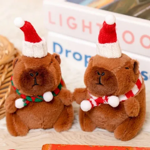 Ciondolo Bambola di Peluche Capibara Carino Natale Peluche Animale Portachiavi Borsa Ciondolo Regalo Giocattolo