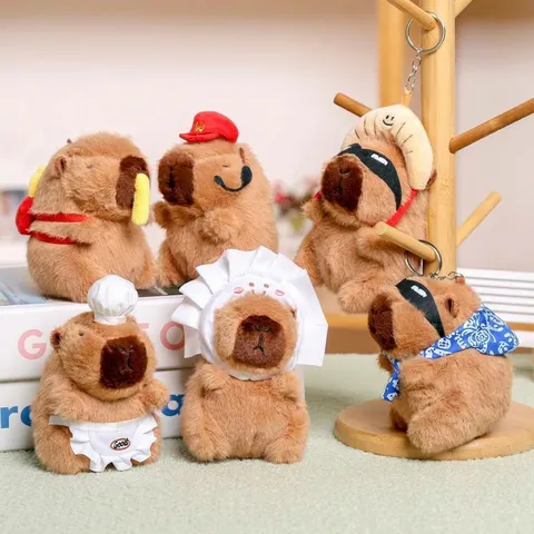 Carino Capibara Giocattolo di Peluche Bambola Animale Imbottito Ciondolo Borsa Morbido Cartone Animato Regalo per Bambini