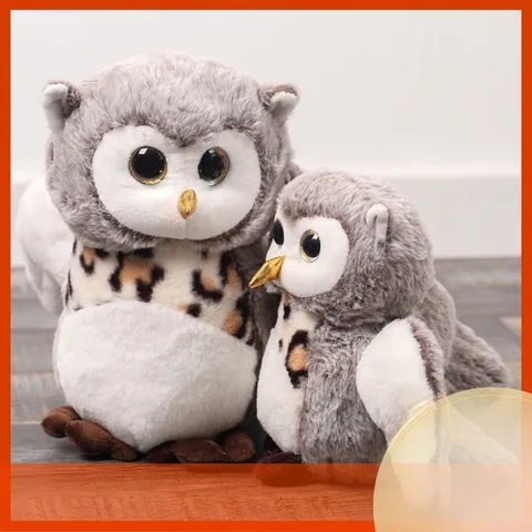 Simpatico Peluche Gufo Animale in Peluche Morbido Cuscino di Simulazione Decorazione per la Casa Regalo di Compleanno Per Bambini e Bambine