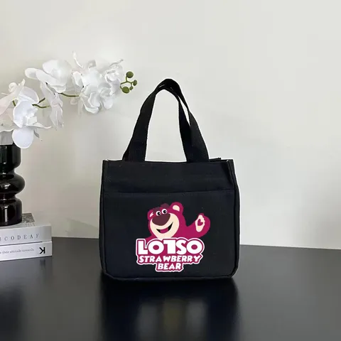 Canvas Tote Bag Casual Large Capacity Shoulder Bag Fashion Versatile Commuter Bag Cartoon Print Handbag For Women