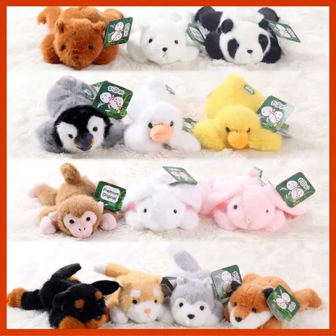 Carino Giocattolo di Peluche di Animale di Dimensioni di Palmo Morbido Bambola Imbottita Sdraiata Giocattolo Compagno Antistress Decorazione