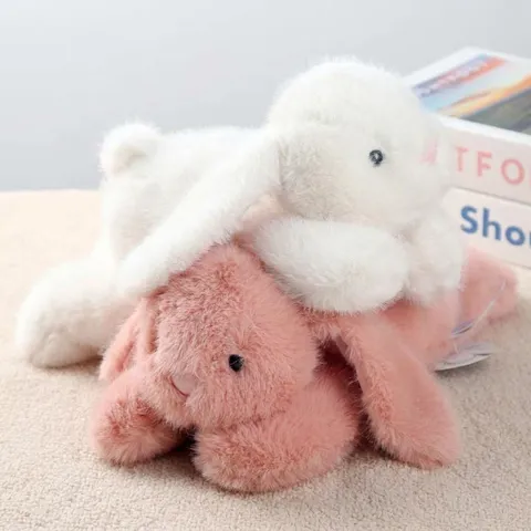 Cute Long Ear Bunny Plush Toy Stuffed Animal Soft Fluffy Rabbit Doll Kids Companion Toy Birthday Gift