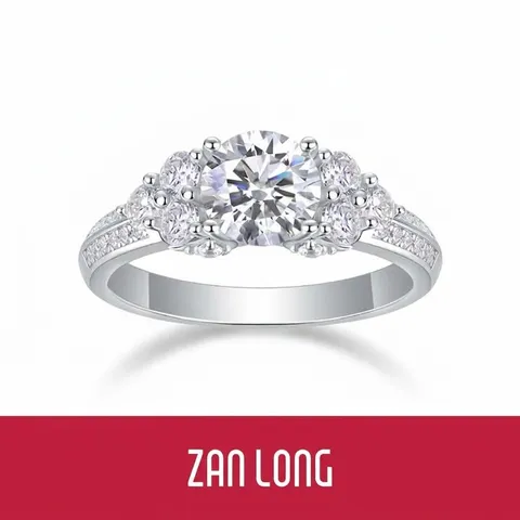 S925 Sterling Silver 1 Carat Lab-Grown Diamond Moissanite Proposal Engagement Ring Luxury Wedding Jewelry For Women