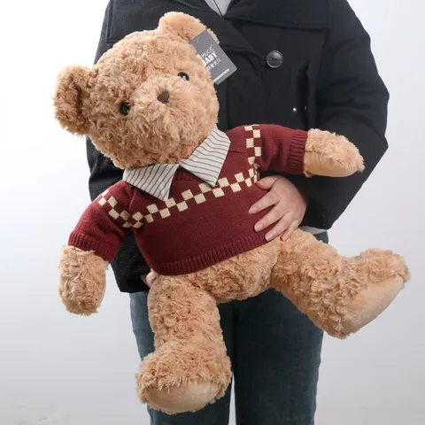 Orsetto Di Peluche Vintage Con Maglione Animale Di Peluche Morbido Bambola Cuscino Da Abbraccio Per Regalo Di Bambini Decorazione Casa
