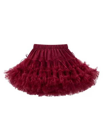 Dames Meisjes Gelaagde Tutu Rok Mesh Petticoat Met Strik Elastische Taille Geplooide Pluizige Tule Rok Voor Feest Bruiloft Dagelijks Gebruik