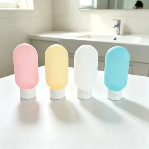 Tragbare Reise Spenderflasche Drückbarer Kunststoff Lotion Shampoo Duschgel Dispenser Unterflasche Behälter Tägliches Reise Zubehör