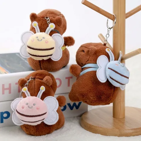 Carino Capibara Peluche Portachiavi Bambola Animale Stuffed Con Lecca-Lecca Ape Borsa Ciondolo Regalo Di Compleanno Per Bambini